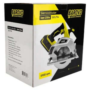 Sierra Circular Inalámbrica +2 Baterías + 1 Cargador Barovo Amarillo